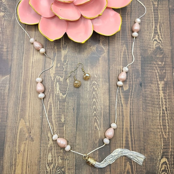 Jewelry - Long Beaded Tassel Necklace Set